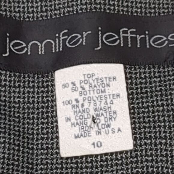 Vintage Jennifer Jeffries Gray Suit Jacket Blazer Size 10 Short Sleeve Dickey - Picture 3 of 7